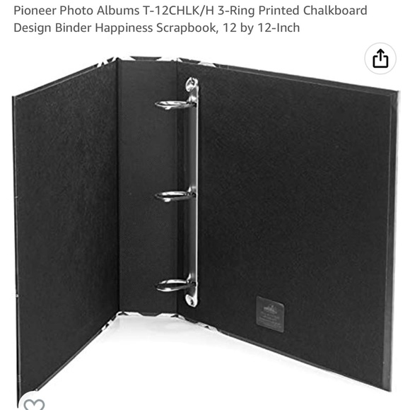 Pioneer Photo Album 3-Ring Printed Chalkboard Design Binder, 12 x 12 - Picture 2 of 6